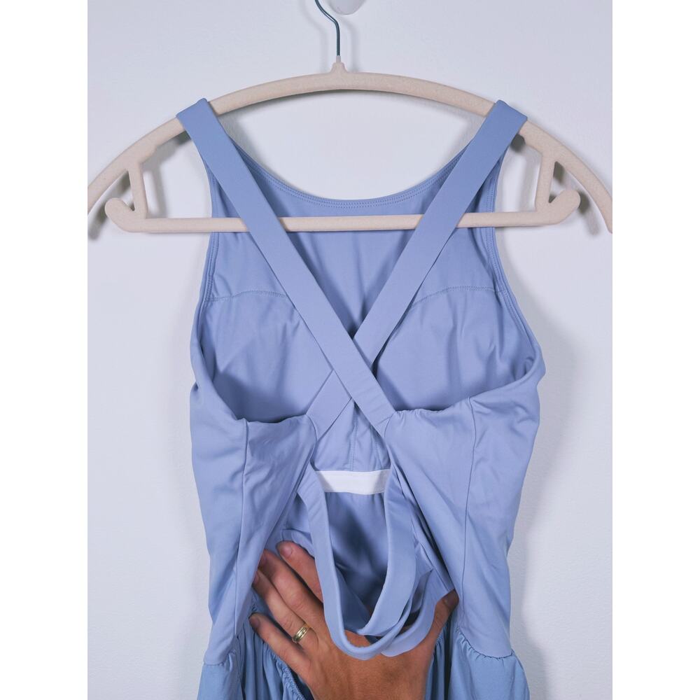 Halara Breezeful A-Line Sleeveless Maxi Dress L Blue Cross Back Casual Travel - Picture 11 of 11